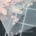 高密度ナイロン織り3DFlower刺繍チュール生地